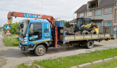 Самогруз манипулятор Isuzu по городу и краю
