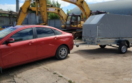 Легковой прицеп 3х1.5х1.5 тентованный. Перевозка.