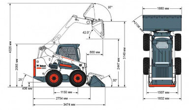 Минипогрузчик BobCat S650. Вилы, виброкаток. Копка