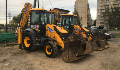 Аренда ГИДРОМОЛОТА на экскаваторе погрузчике JCB 3CX