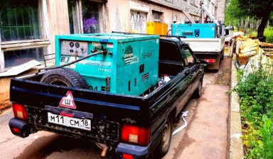 Аренда компрессора с отбойными молотоками, дизельн