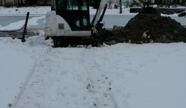Аренда миниэкскаватора. Планировка, копка.