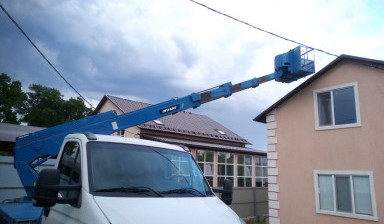 Аренда автовышки с телескопической стрелой.
