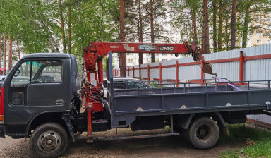 Кран борт, манипулятор для перевозки с погрузкой.