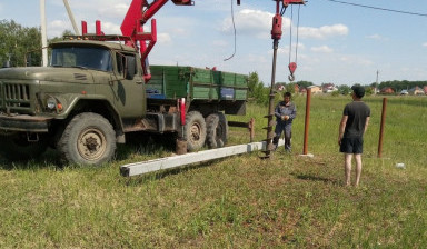 Ямобур, установка опор лэп, установка столбов