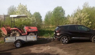 Вспашка земли мини трактором, выравнивание участка