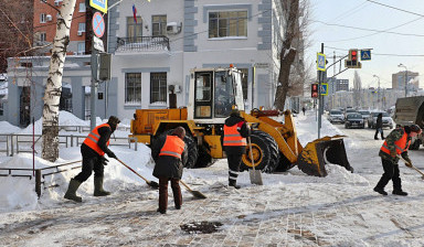 Уборка снега, (лопатами в ручную)