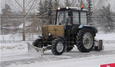 Расчистка снега снежка снежища трактором в Костроме