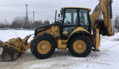 Аренда спецтехники. Экскаватор-погрузчик СПБ. caterpillar