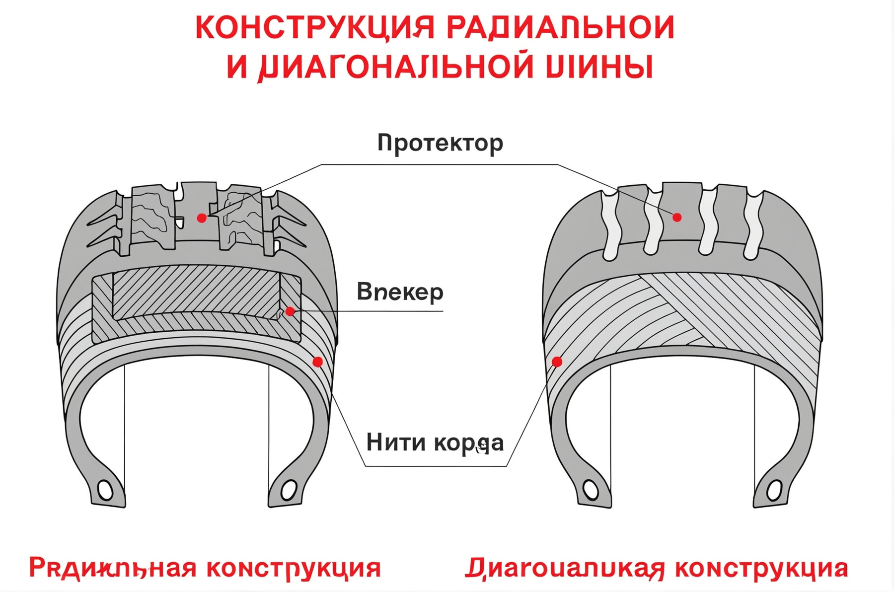 Диагональные и радиальные грузовые шины