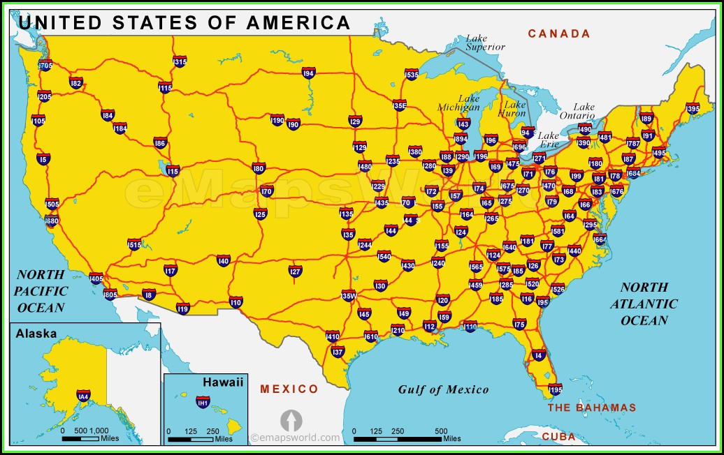 Основные автомобильные магистрали в США