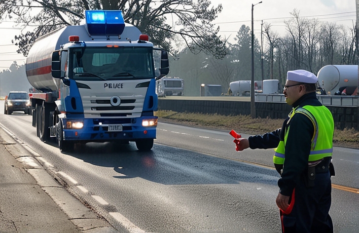 kierowcy ciężarówek i policja