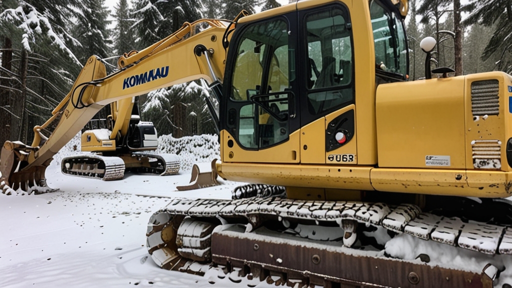 дорожно-строительная техника тяжёлого класса Komatsu в зимний период